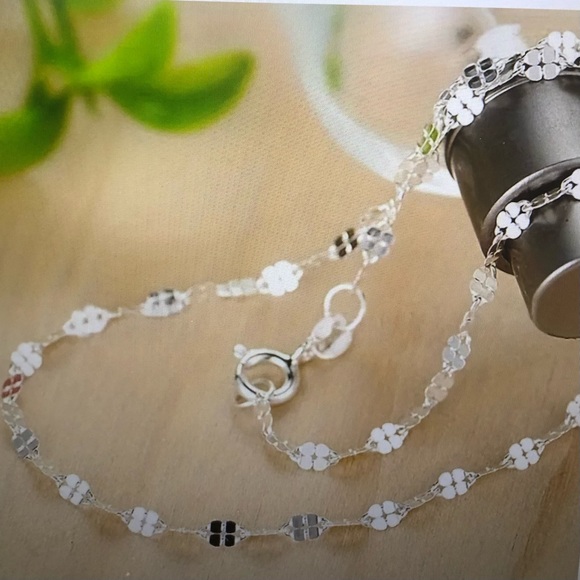 Jewelry - 925 Sterling Silver Women’s Clavicle Chain Four-leaf Clover Design Necklace